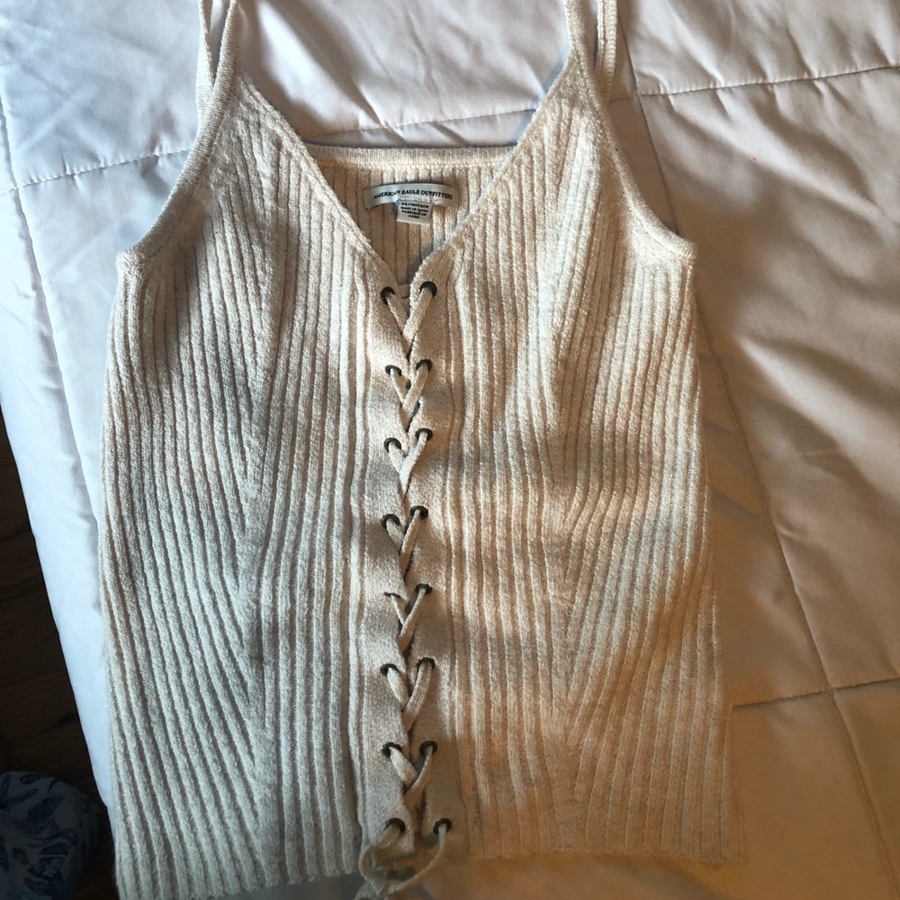 Cream American Eagle tank top